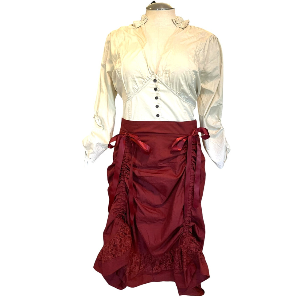 Torrid Plus Size 2 Steampunk Poplin Costume Cosplay Dress Gothic Victorian New - Picture 3 of 3